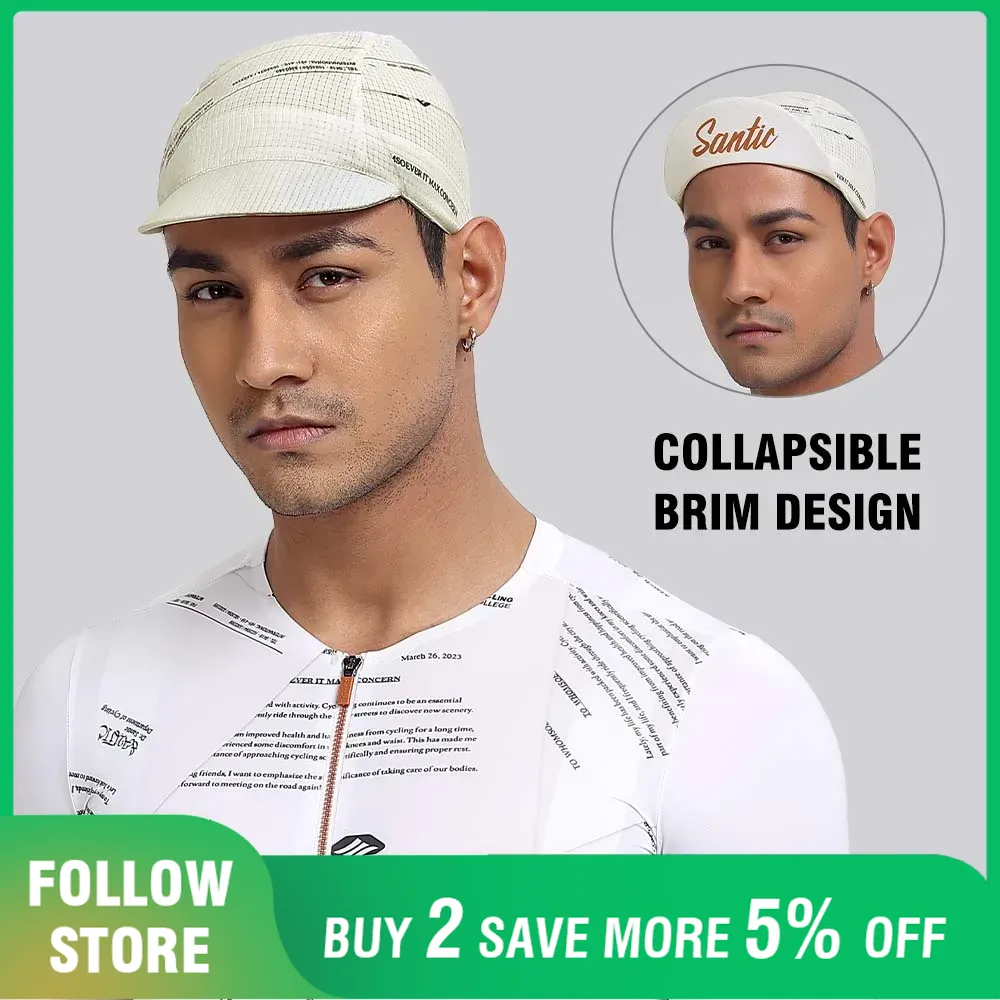 Running Gear Hat - Santic respirável ciclismo boné sob capacete