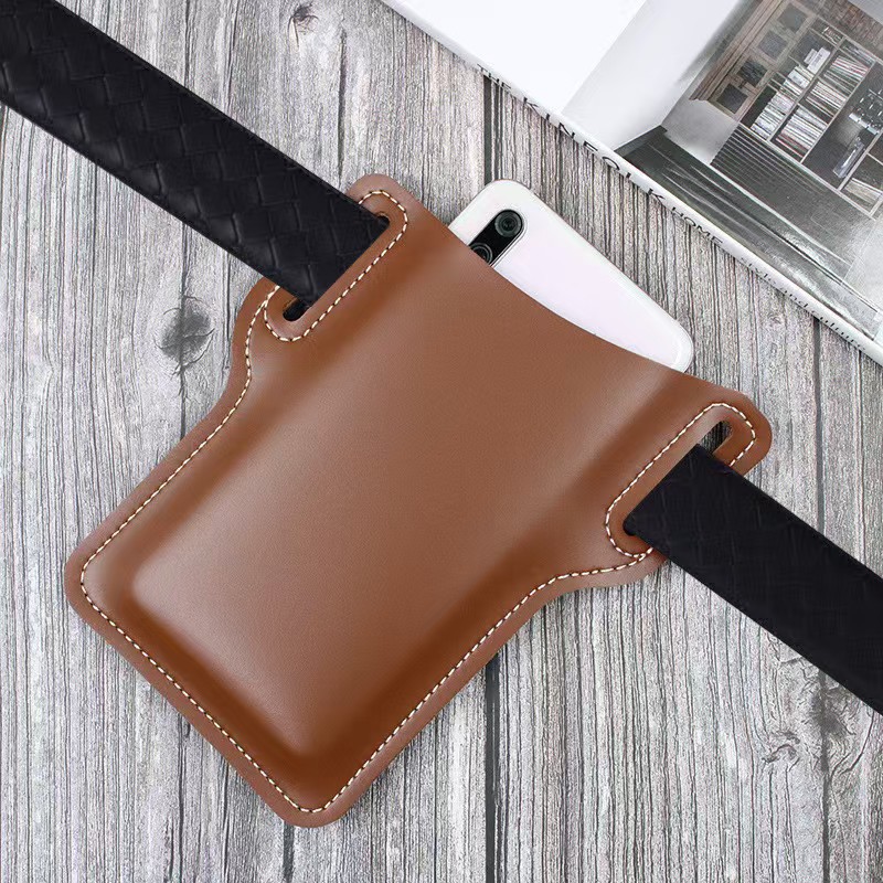 Running Belt Waist - Bolsa de Cintura Masculina de Couro