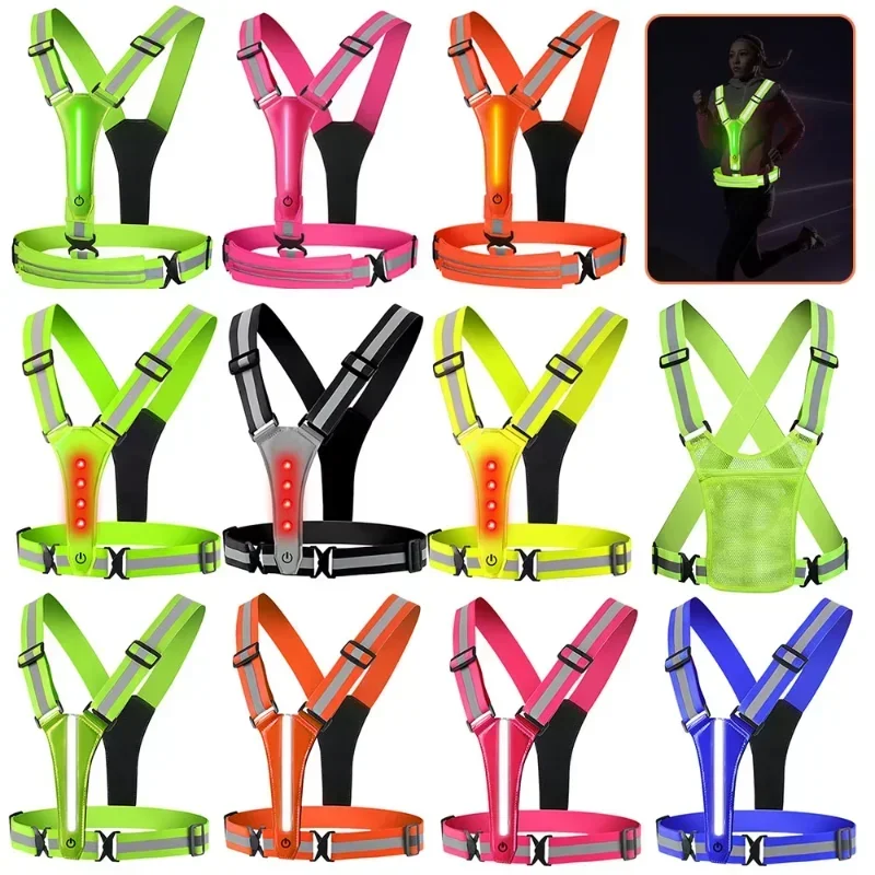 LED Reflective Vest Running Ge - Reflective Running Gear Vest avaliação e preço