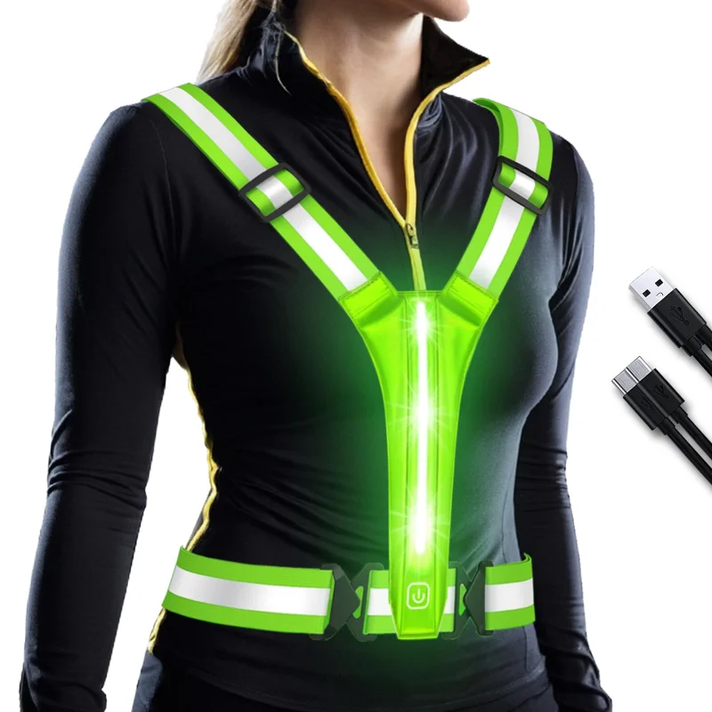 LED Reflective Vest Running Ge - Reflective Running Gear Vest avaliação e preço