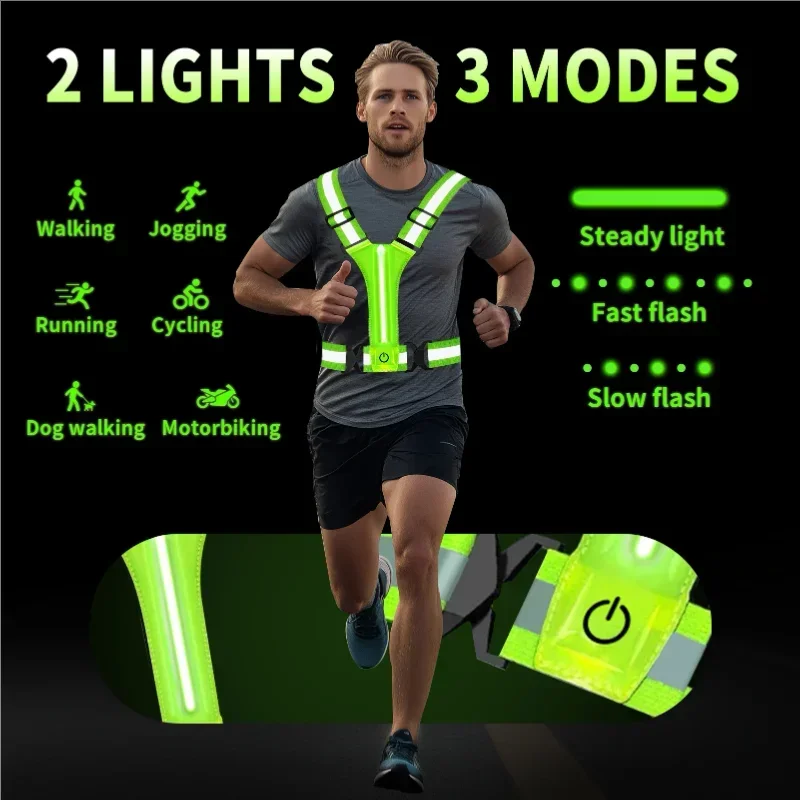 LED Reflective Vest Running Ge - Reflective Running Gear Vest avaliação e preço