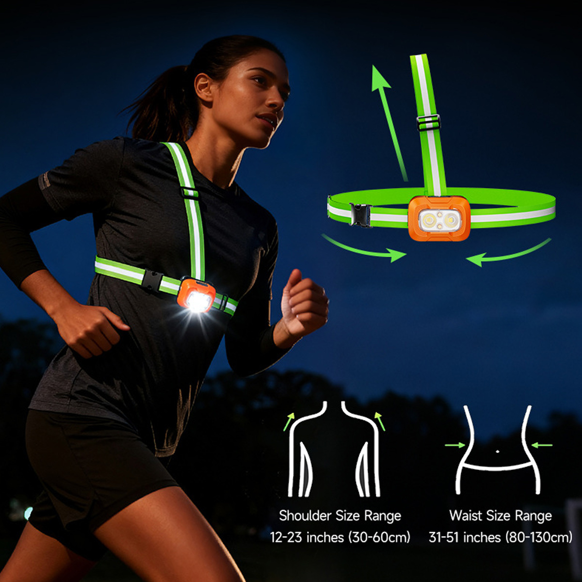 Lanterna de Peito Recarregável - Reflective Running Gear Vest avaliação e preço