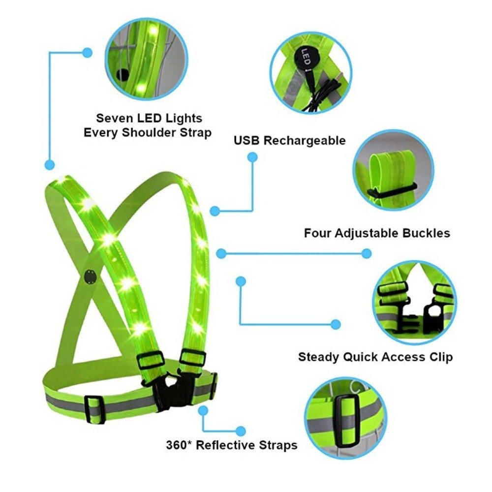 Novo Colete de Segurança LED d - Reflective Running Gear Vest avaliação e preço