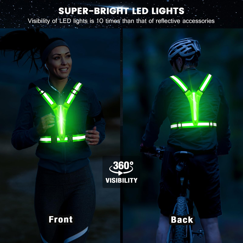 Colete reflexivo de led, equip - Reflective Running Gear Vest avaliação e preço